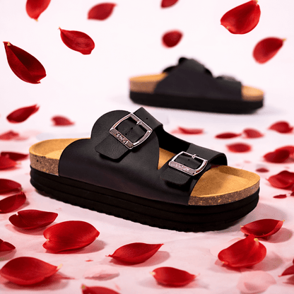 Heart Comfort Footbed Sandals - Vegan America