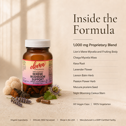 Serene Mushroom + Herb Capsules | Calm & Sleep | 60 Capsules