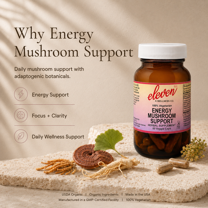 Energy Mushroom + Adaptogen Capsules | Stamina | 60 Capsules