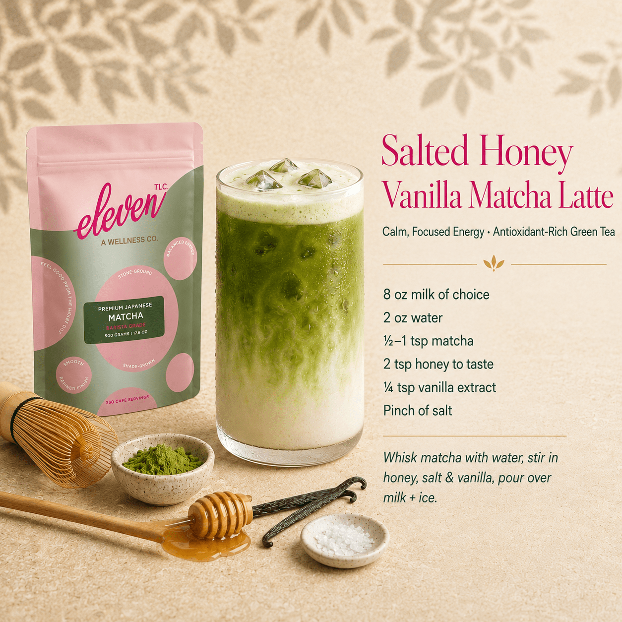 Organic Japanese Barista Matcha Powder | 500g Bulk Food Service | Eleven TLC - Vegan America