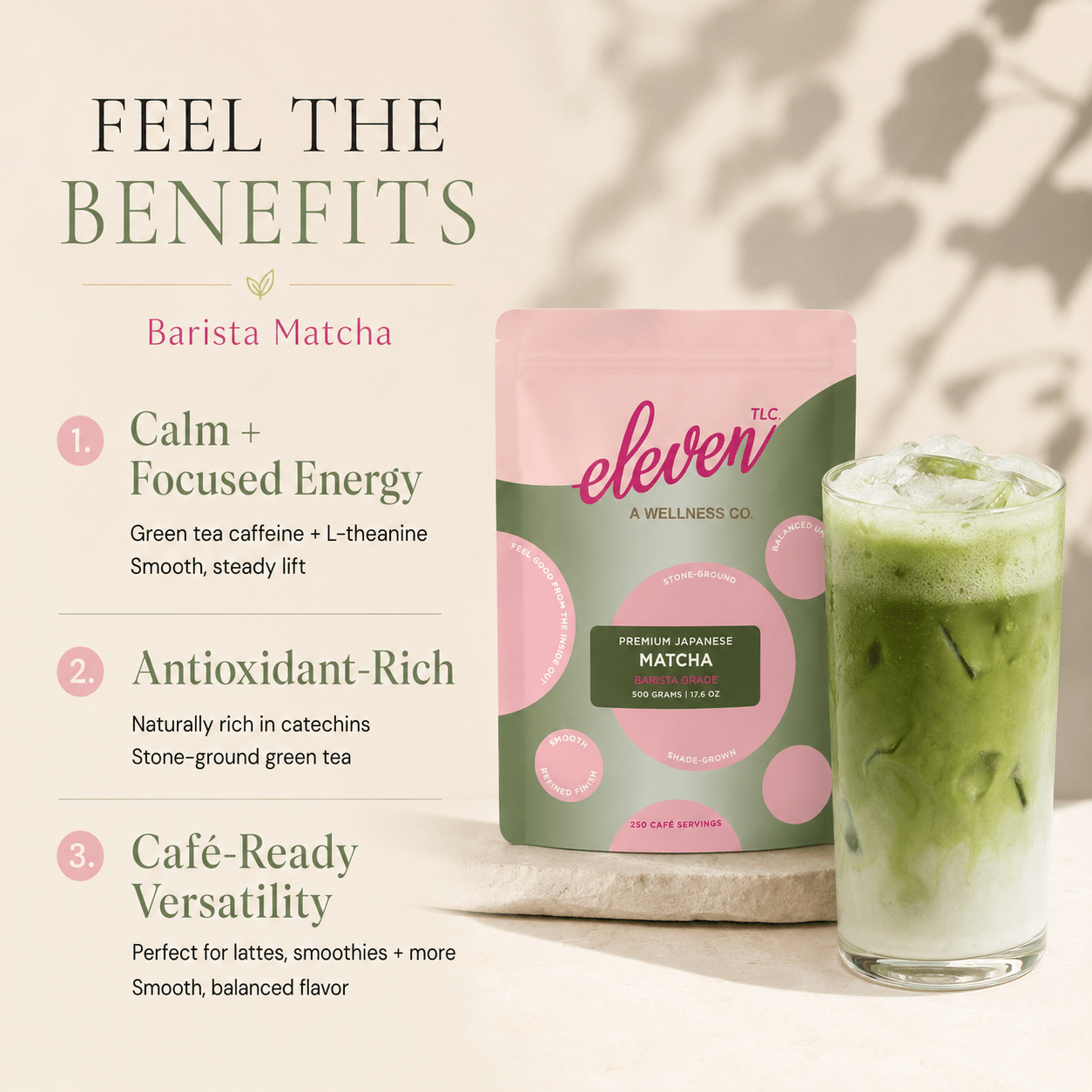 Organic Japanese Barista Matcha Powder | 500g Bulk Food Service | Eleven TLC - Vegan America
