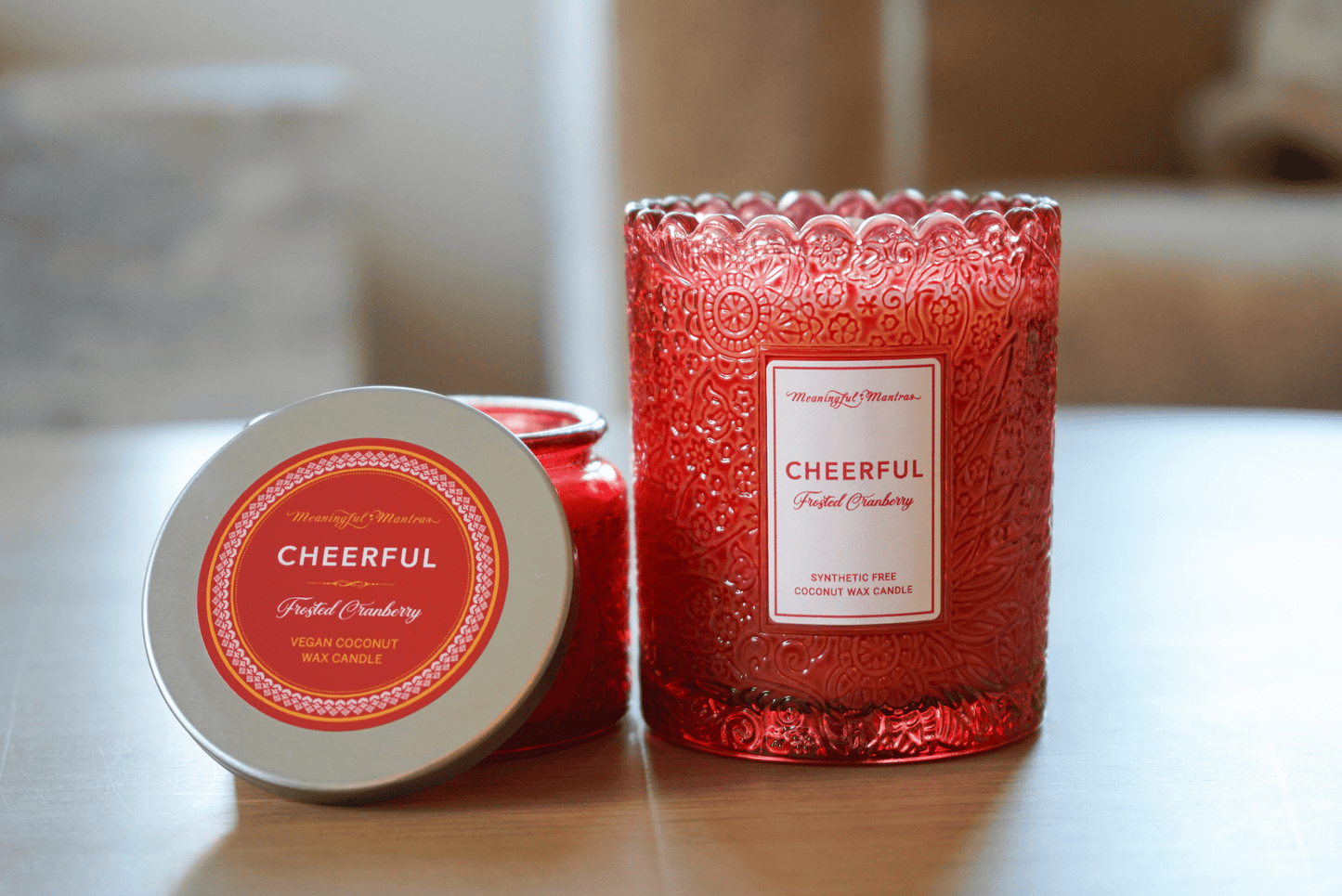 Frosted Cranberry Natural Candle 4oz Ellie Collection - Vegan America