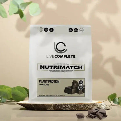 LiveComplete NutriMatch™ Plant Protein | CASE PACK 8 units | Chocolate | 20 Servings | 20g Clean Plant Protein Powder with 96% Match Rate