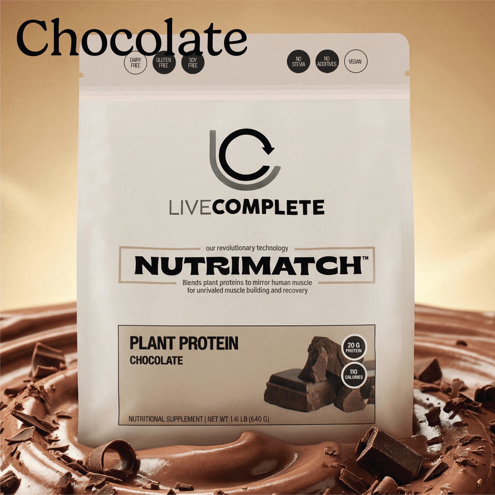 NutriMatch™ Chocolate Plant Protein Powder with 96% Match Rate - Vegan America