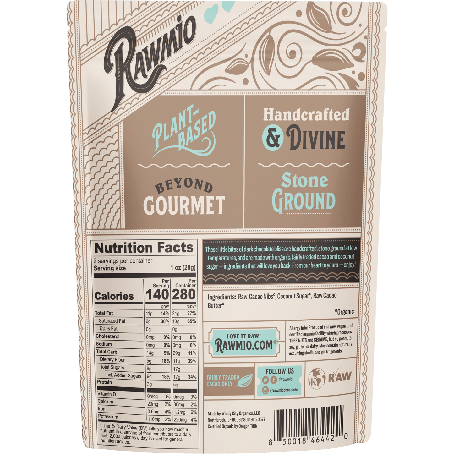 Rawmio Dark Chocolate Hearts - 70% Cacao - Vegan America