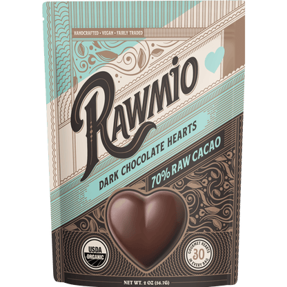 Rawmio Dark Chocolate Hearts - 70% Cacao - Vegan America
