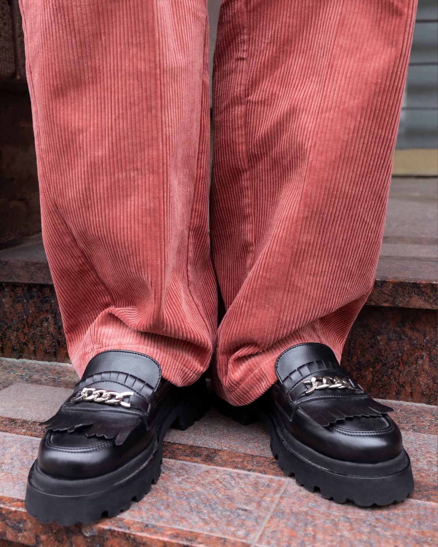Chunky Loafers Black Grape Leather Loafers - Vegan America