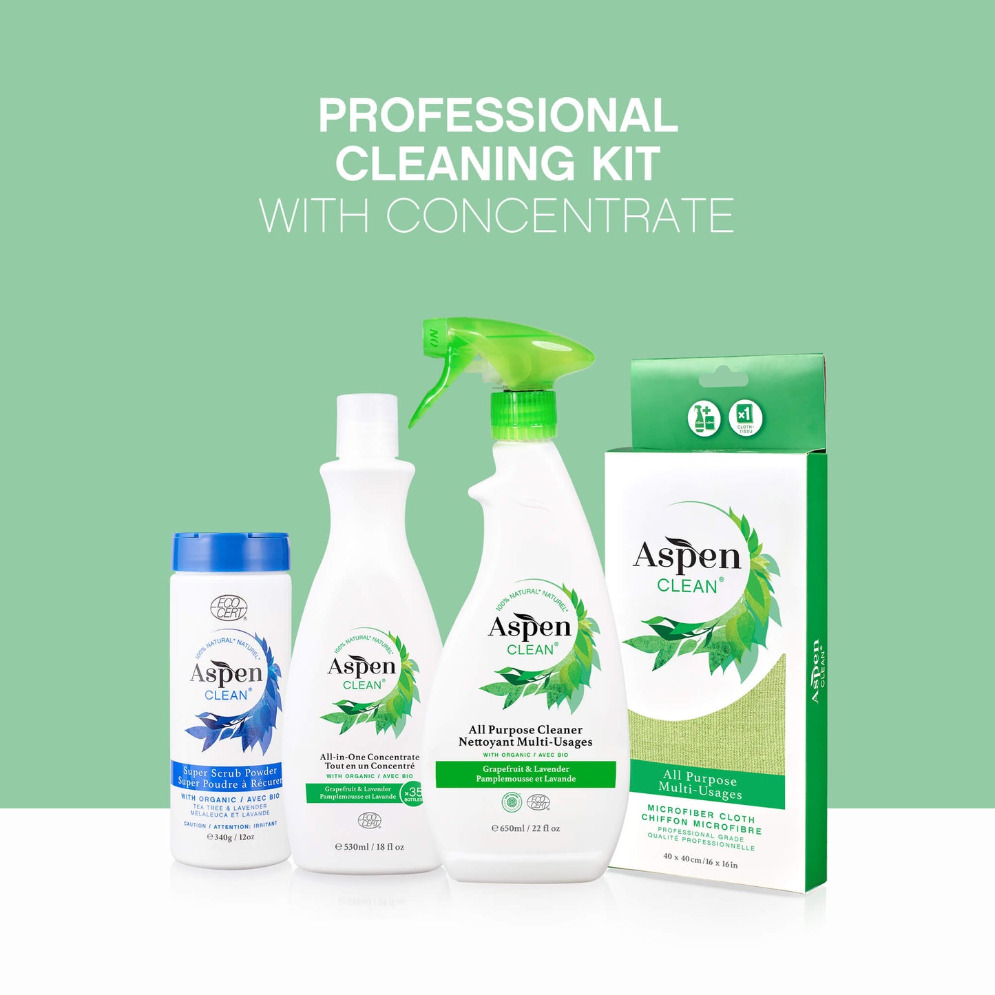 AspenClean Professional Cleaning Kit with Concentrate