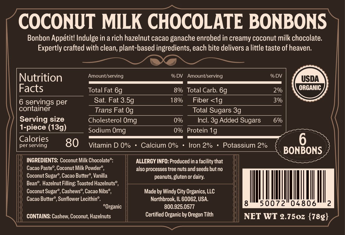 Rawmio Coconut Milk Chocolate Bonbons, 6 Bonbons - Vegan America