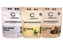 LiveComplete NutriMatch™ Plant Protein Trio | Variety Pack (3-Pack) | Vanilla+Chocolate+Unflavored
