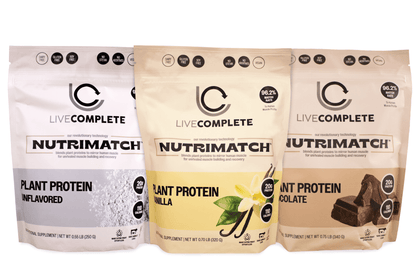 LiveComplete NutriMatch™ Plant Protein Trio | Variety Pack (3 - Pack) | Vanilla+Chocolate+Unflavored - Vegan America