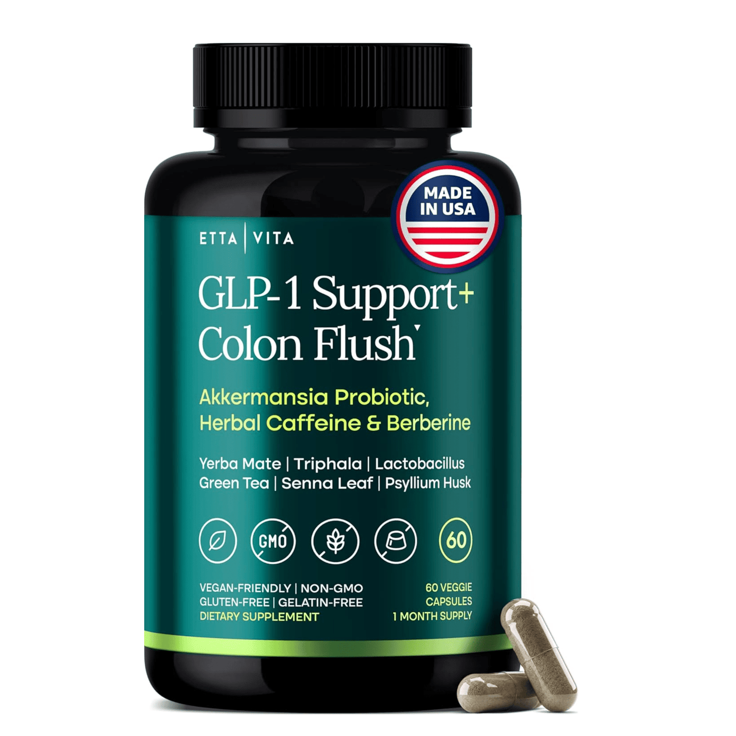 Colon Cleanse + GLP - 1 Support Supplement for Weight Loss & Energy - Vegan America