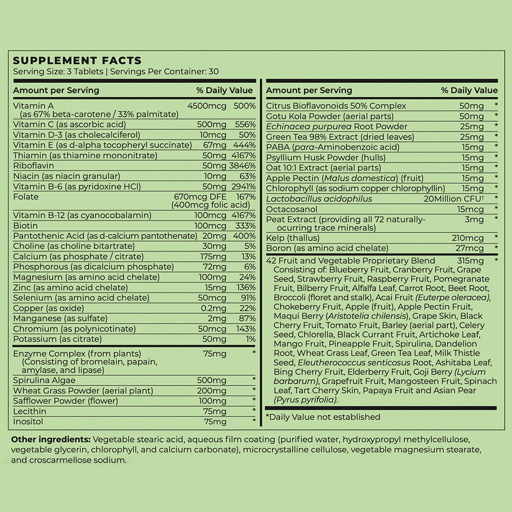 Vegan Complete Multivitamin (Vitamins + Probiotic + Enzymes)