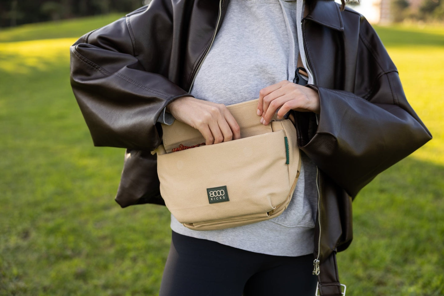 6L Travel Sling in Dark Green - Vegan America