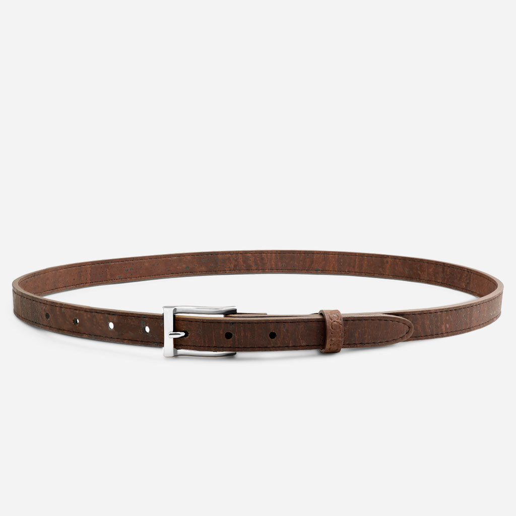 Women Cork Belt 20mm (13/16") - Silver Buckle