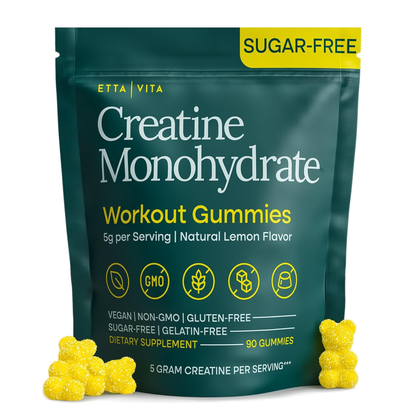 Content Sugar-Free Creatine Monohydrate Gummies 5gram per Serving, Potent Creatine Gummies for Women & Men, Supplement for Muscle Support, Cellular Energy & Cognitive Function [Lemon Drops Candy Flavor]