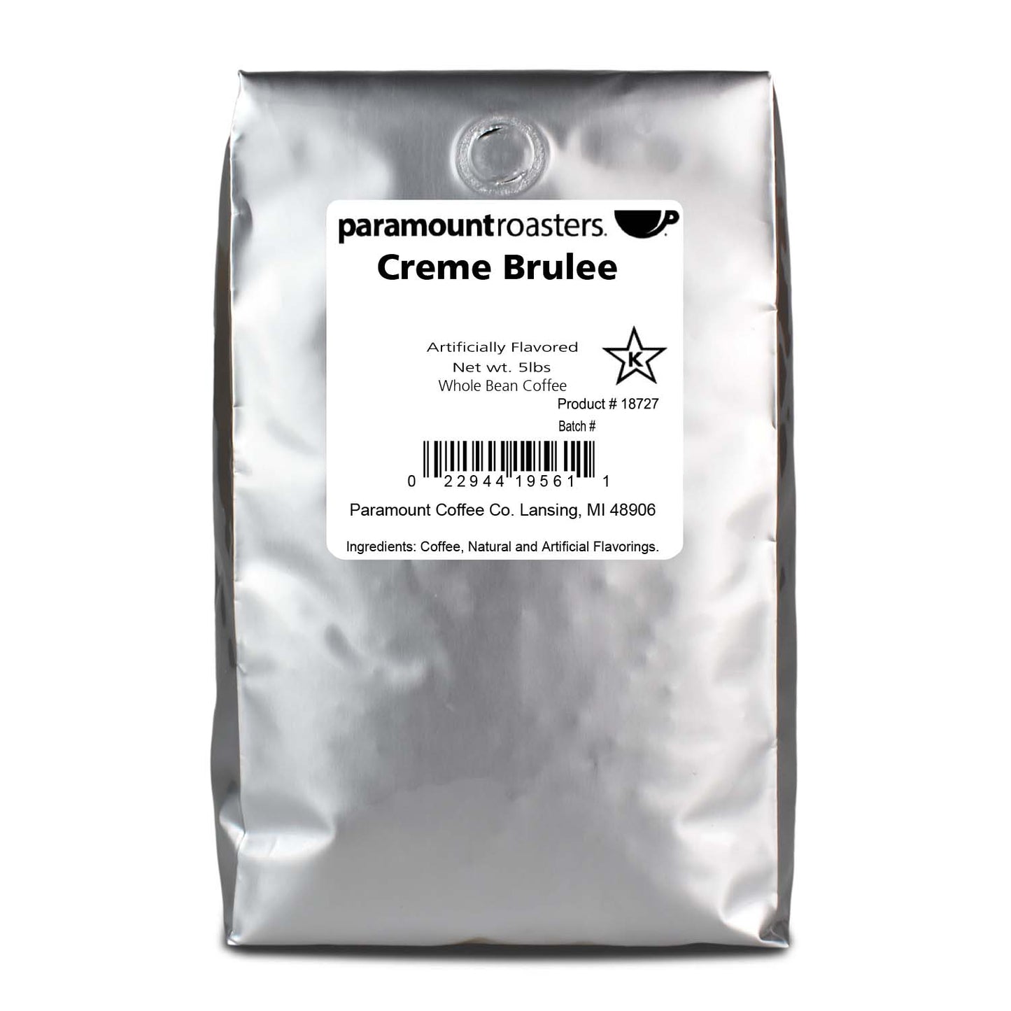 Creme Brulee 5lb Flavored Whole Bean Coffee - Vegan America