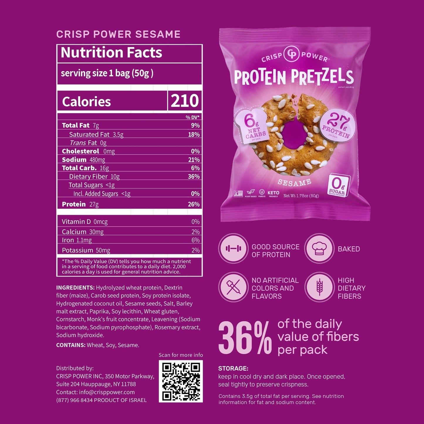 Sesame - Protein Pretzels - Vegan America