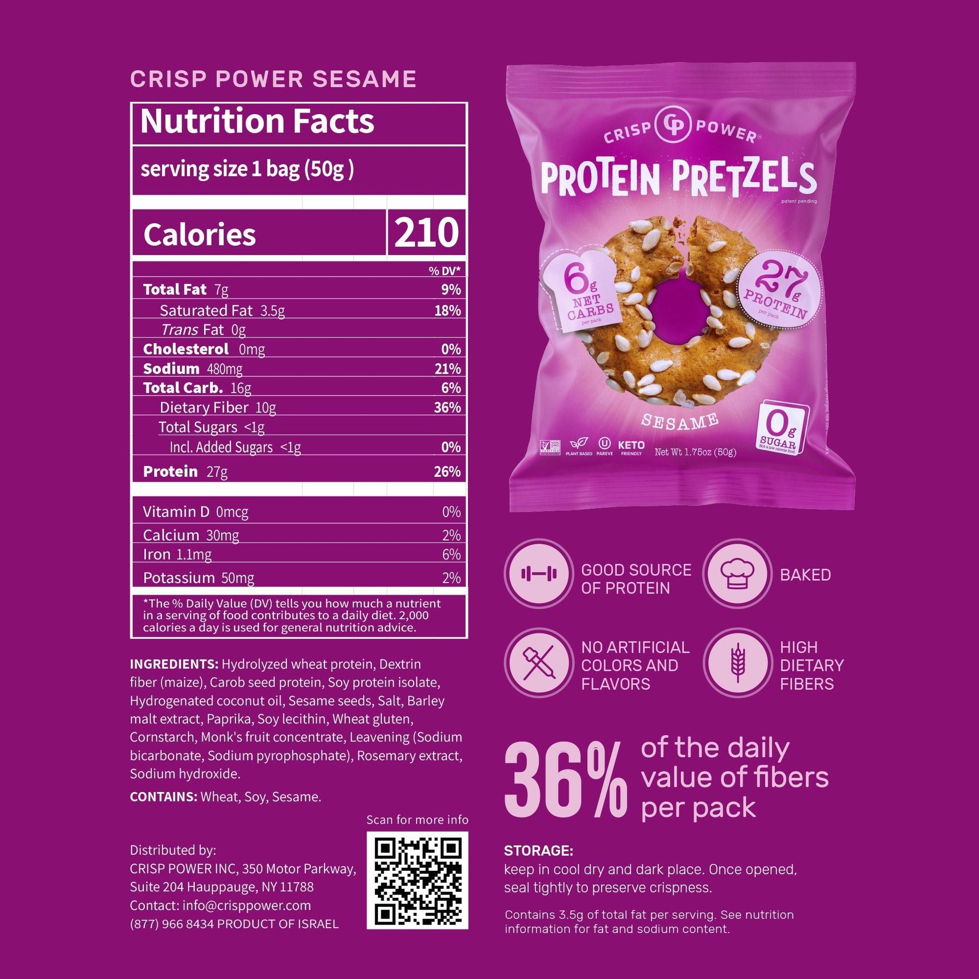 Sesame - Protein Pretzels - Vegan America
