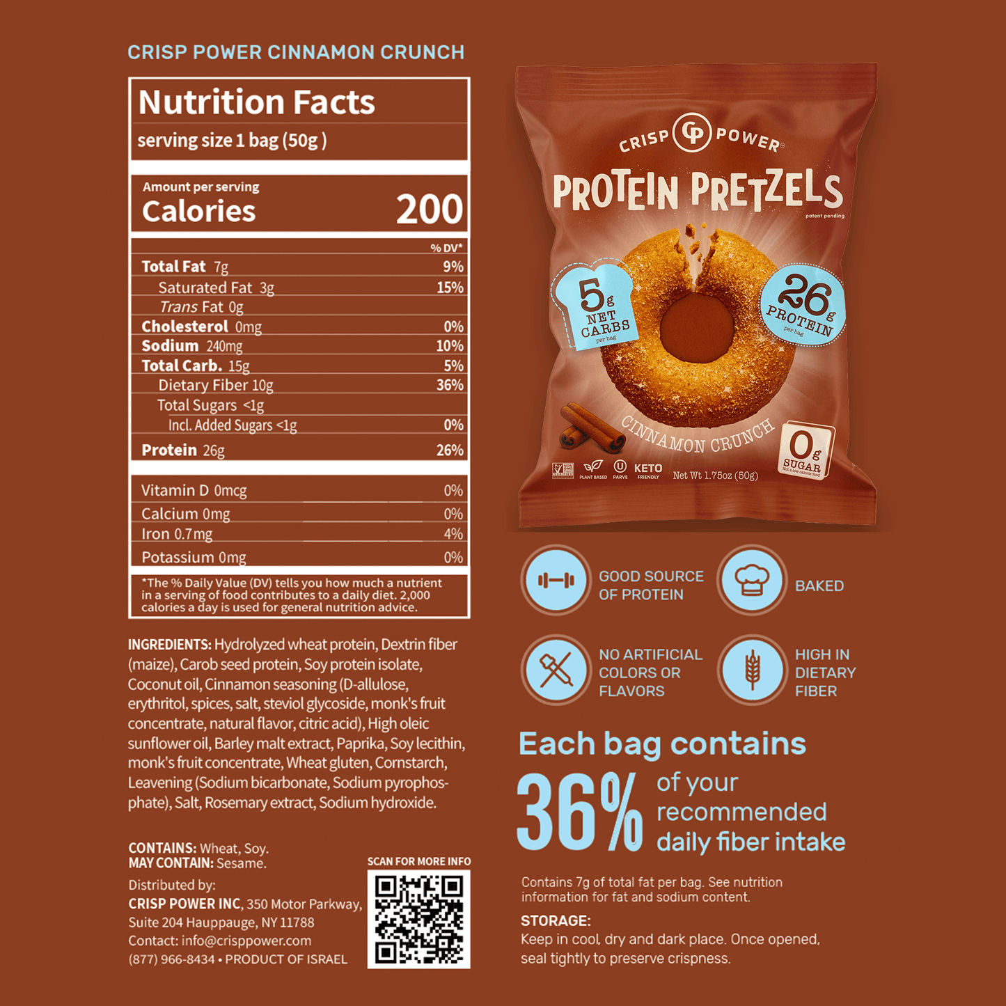 Cinnamon Crunch - Protein Pretzels - Vegan America