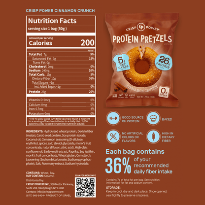 Cinnamon Crunch - Protein Pretzels - Vegan America