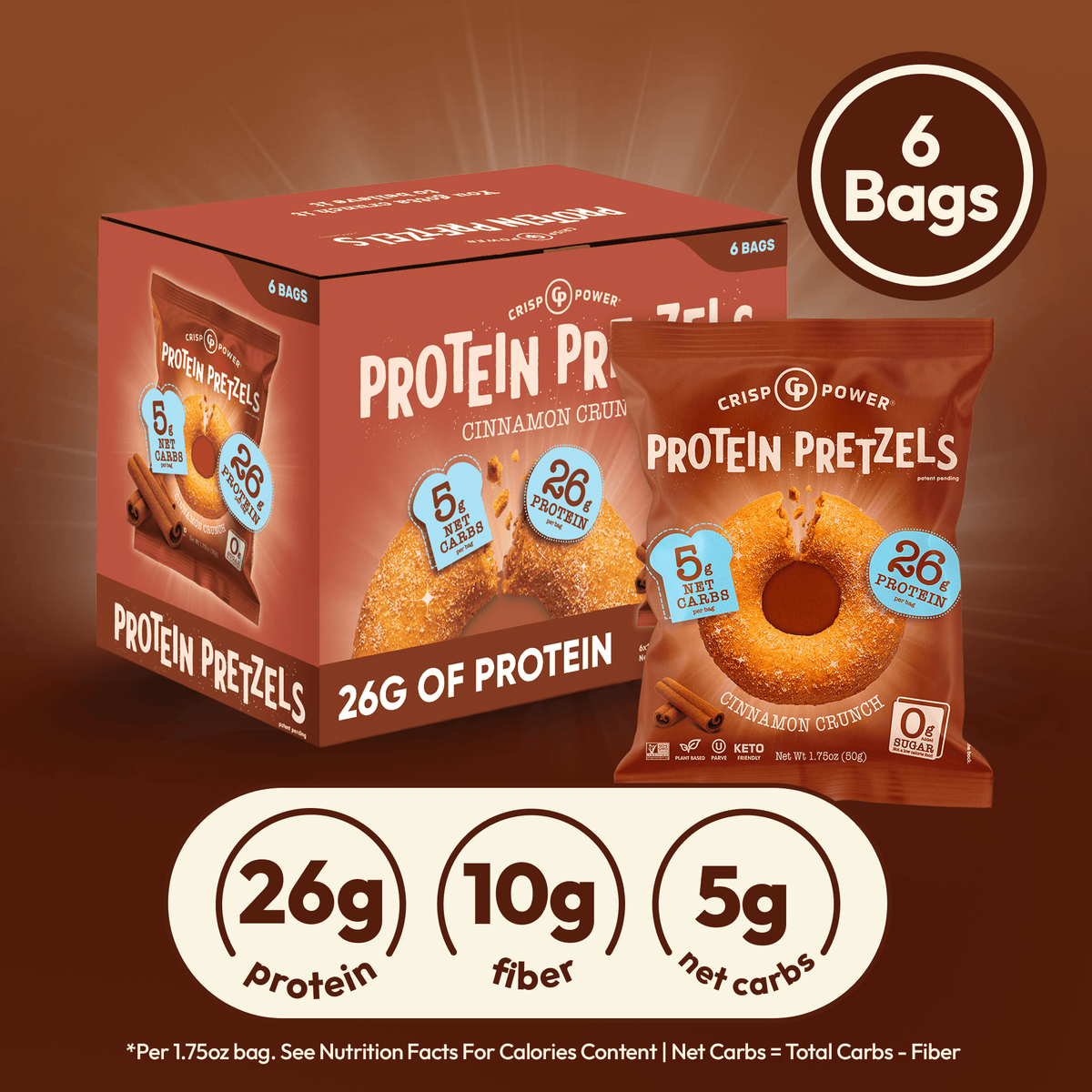 Cinnamon Crunch - Protein Pretzels - Vegan America