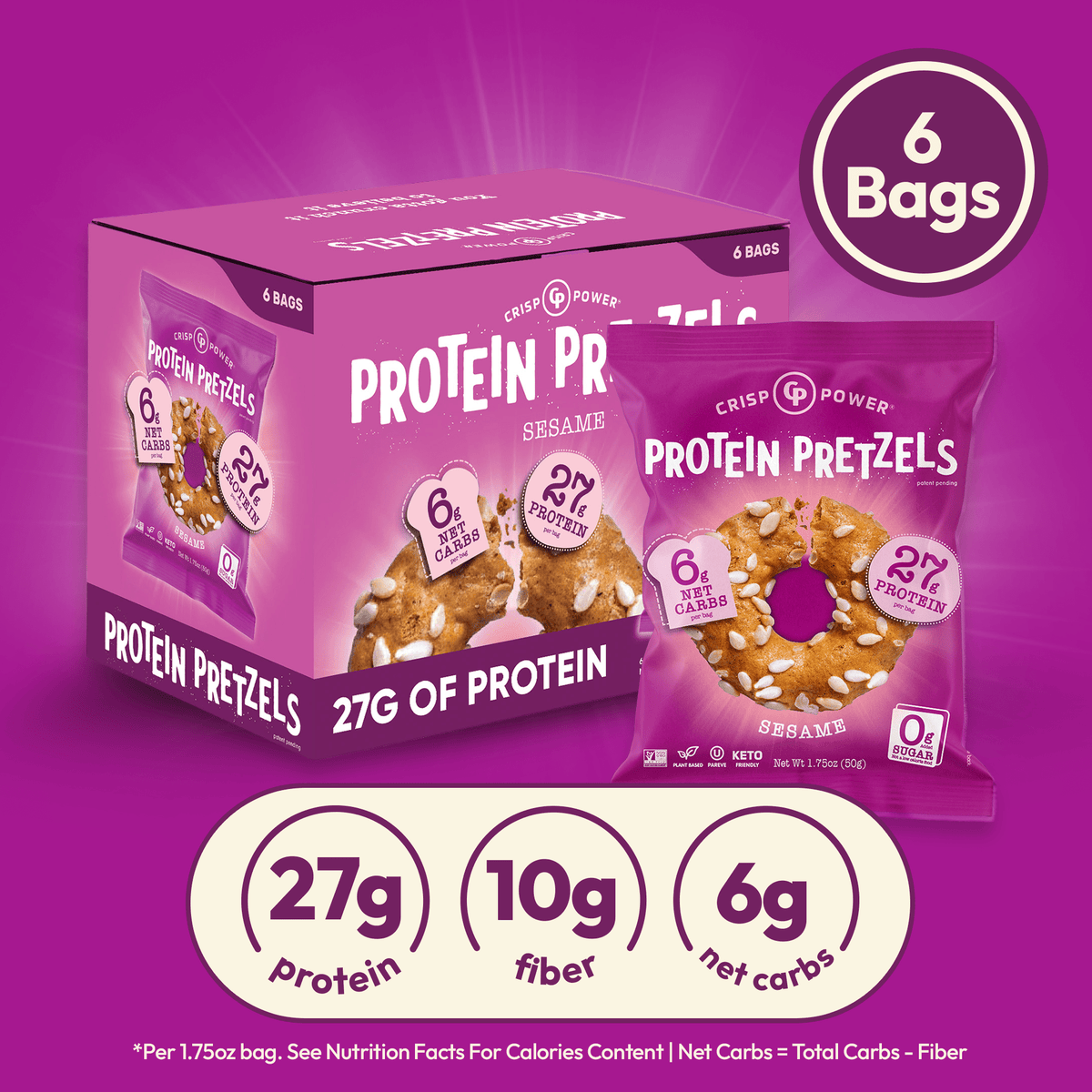 Sesame - Protein Pretzels - Vegan America