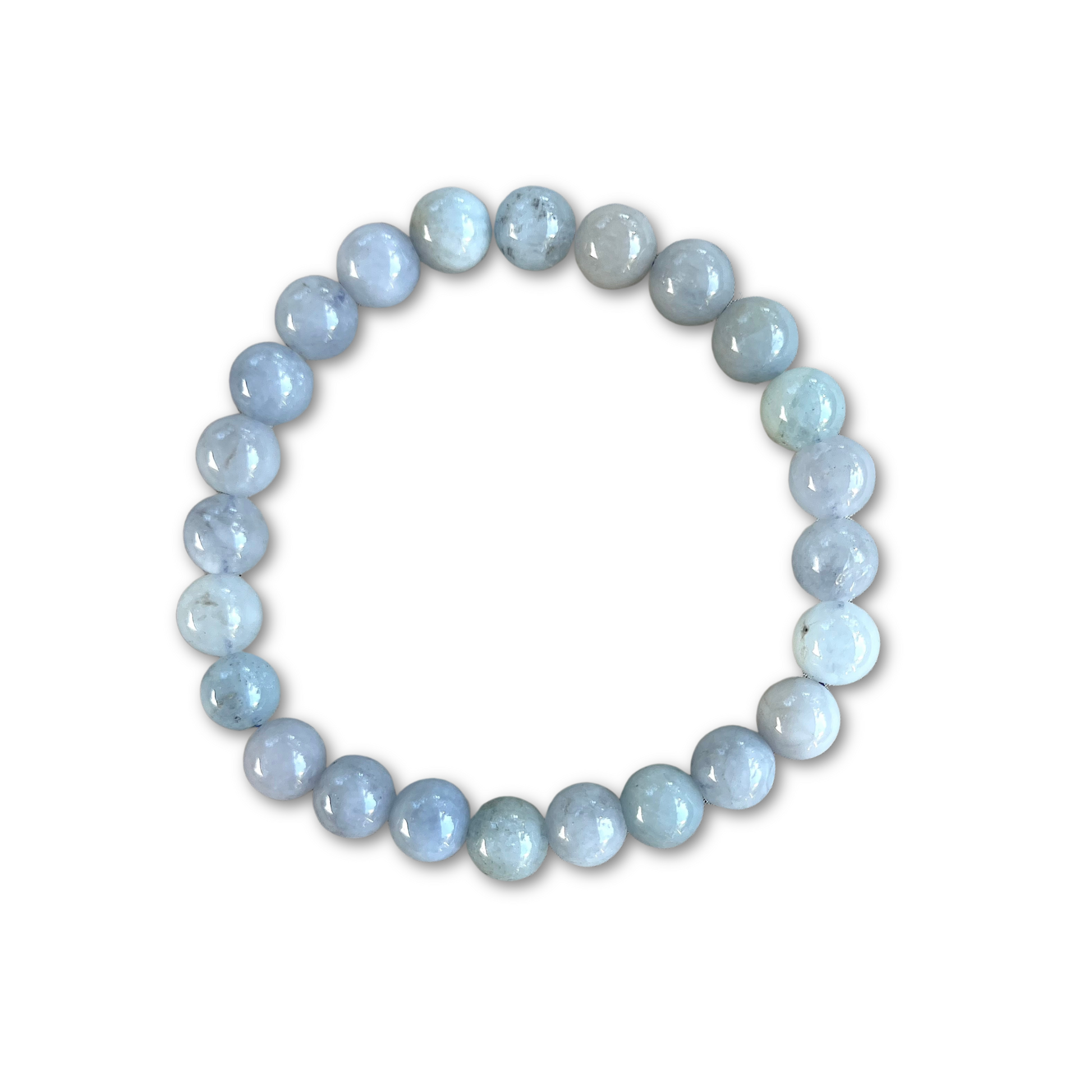 Crystal Healing Beaded Bracelet, Aquamarine