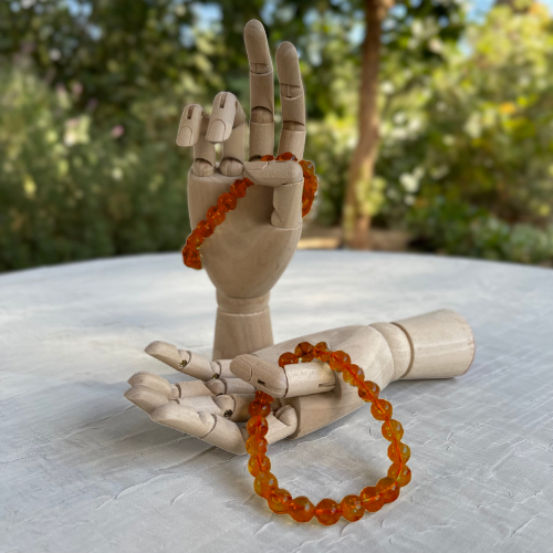 Crystal Healing Beaded Bracelet, Carnelian