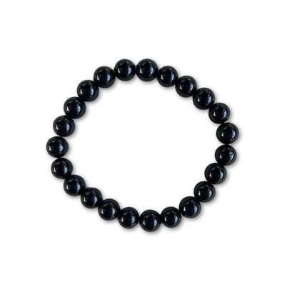 Crystal Healing Beaded Bracelet, Obsidian