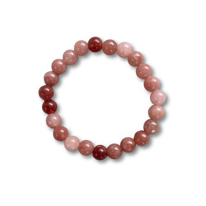 Crystal Healing Beaded Bracelet, Pink Aventurine