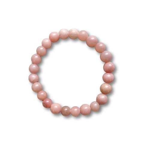 Crystal Healing Beaded Bracelet, Pink Opal