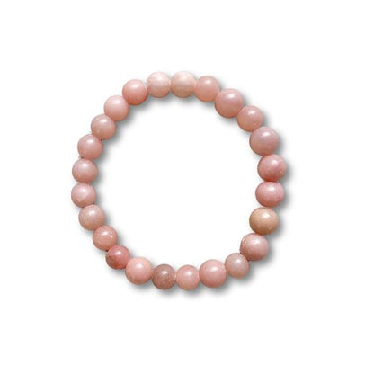 Crystal Healing Beaded Bracelet, Pink Opal