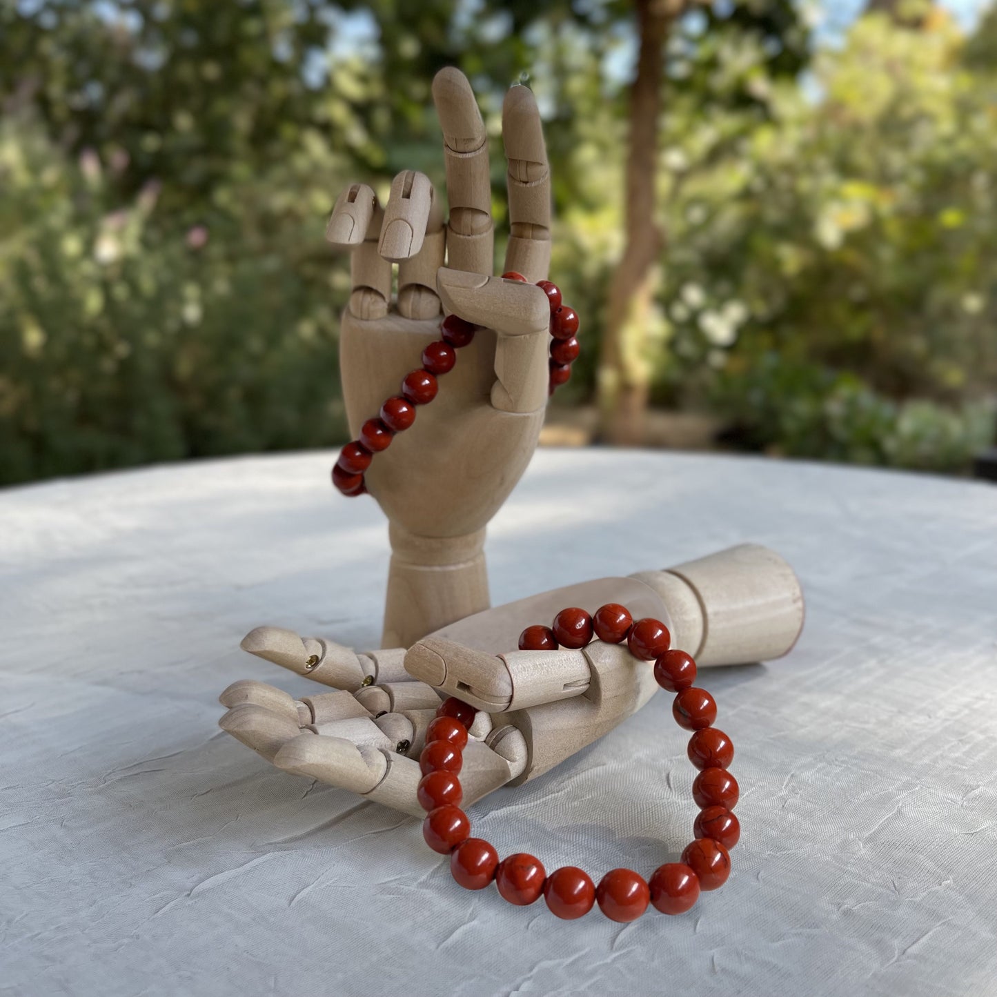 Crystal Healing Beaded Bracelet, Red Jasper