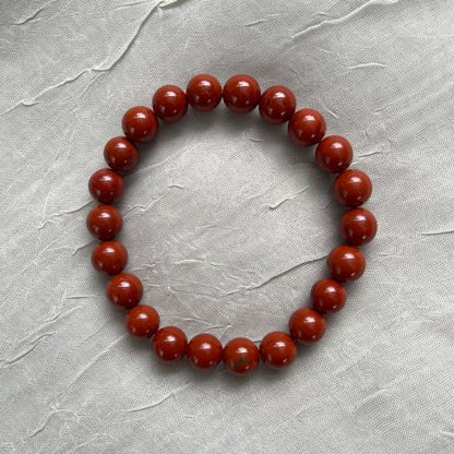 Crystal Healing Beaded Bracelet, Red Jasper