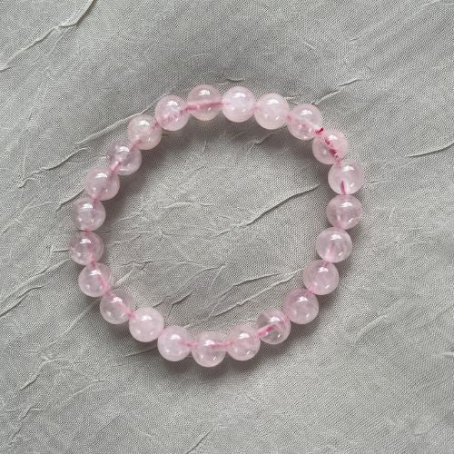 Crystal Healing Beaded Bracelet, Rose Quartz