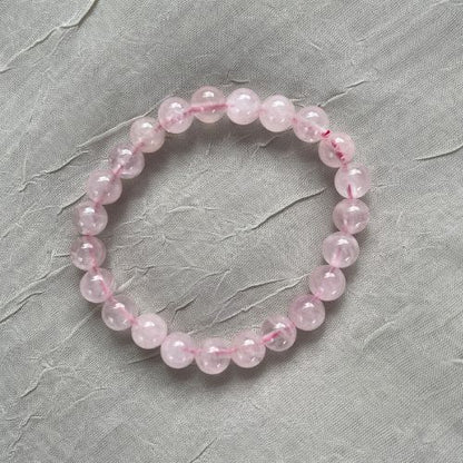 Crystal Healing Beaded Bracelet, Rose Quartz