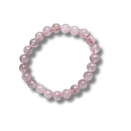 Crystal Healing Beaded Bracelet, Rose Quartz