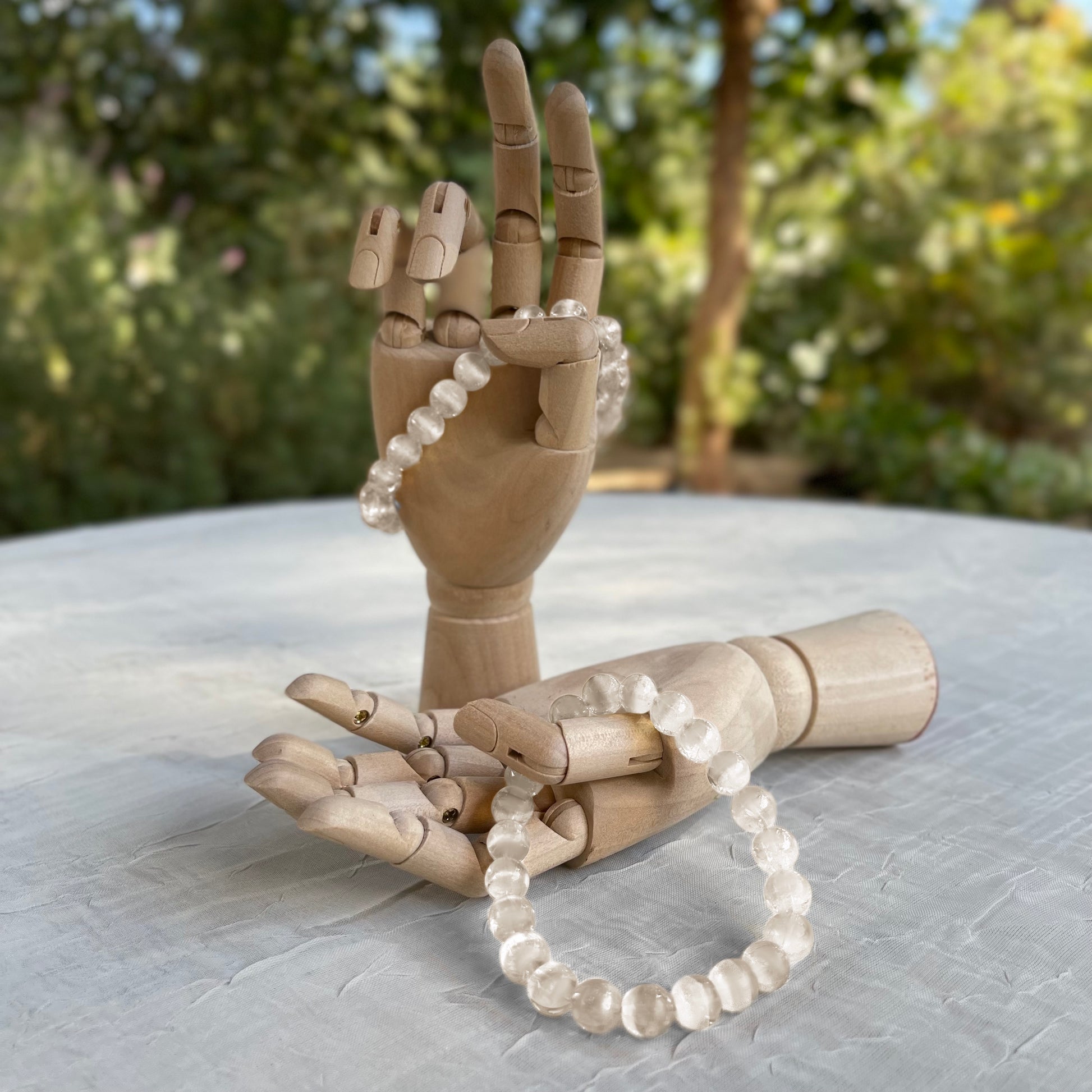 Crystal Healing Beaded Bracelet, Selenite