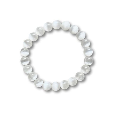 Crystal Healing Beaded Bracelet, Selenite