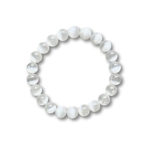 Crystal Healing Beaded Bracelet, Selenite