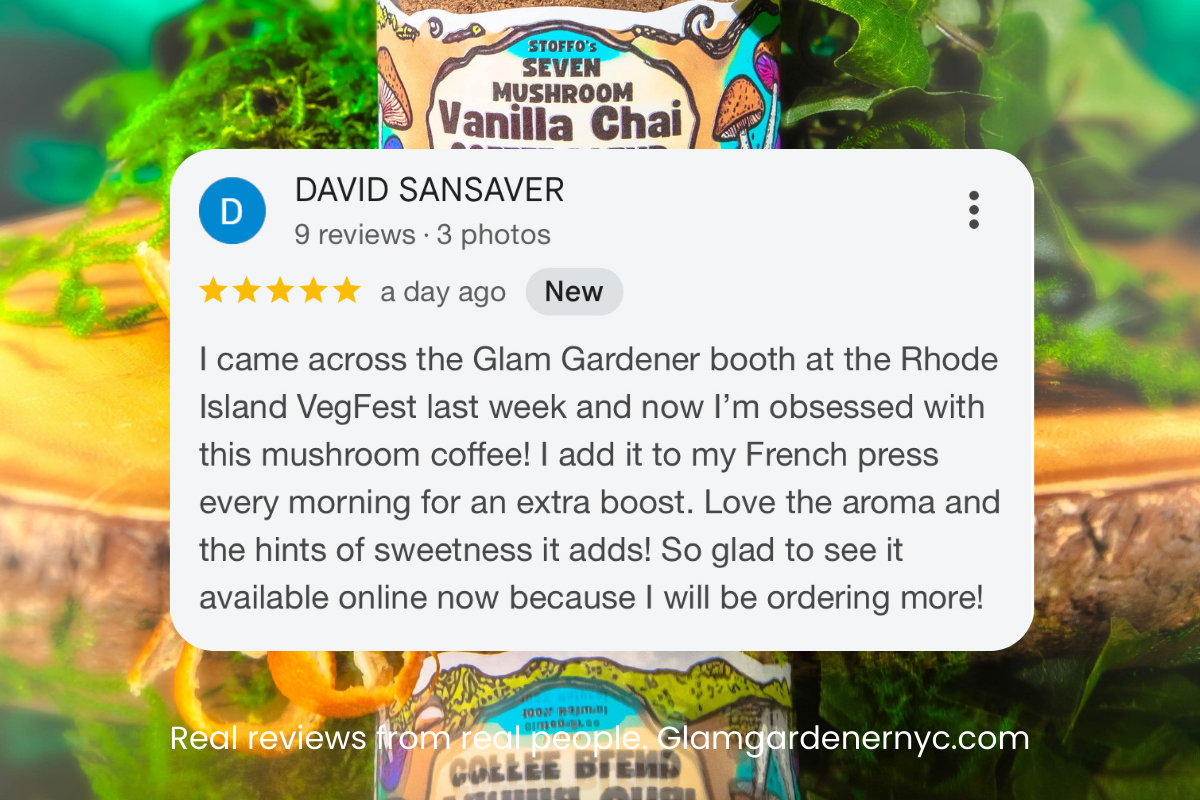 7 MUSHROOM VANILLA CHAI COFFEE • pre-ground mushroom infused coffee with chai flavor