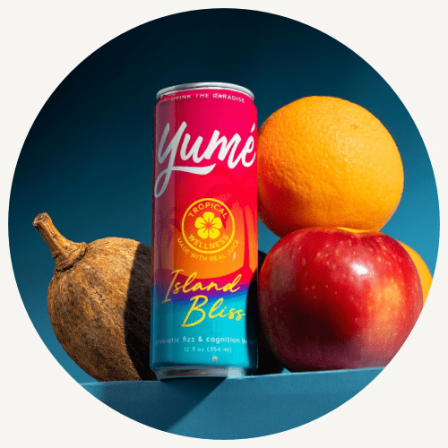 Yumé Island Bliss | 24 Pack | Sparkling Adaptogen Drink | Focus & Calm - Vegan America