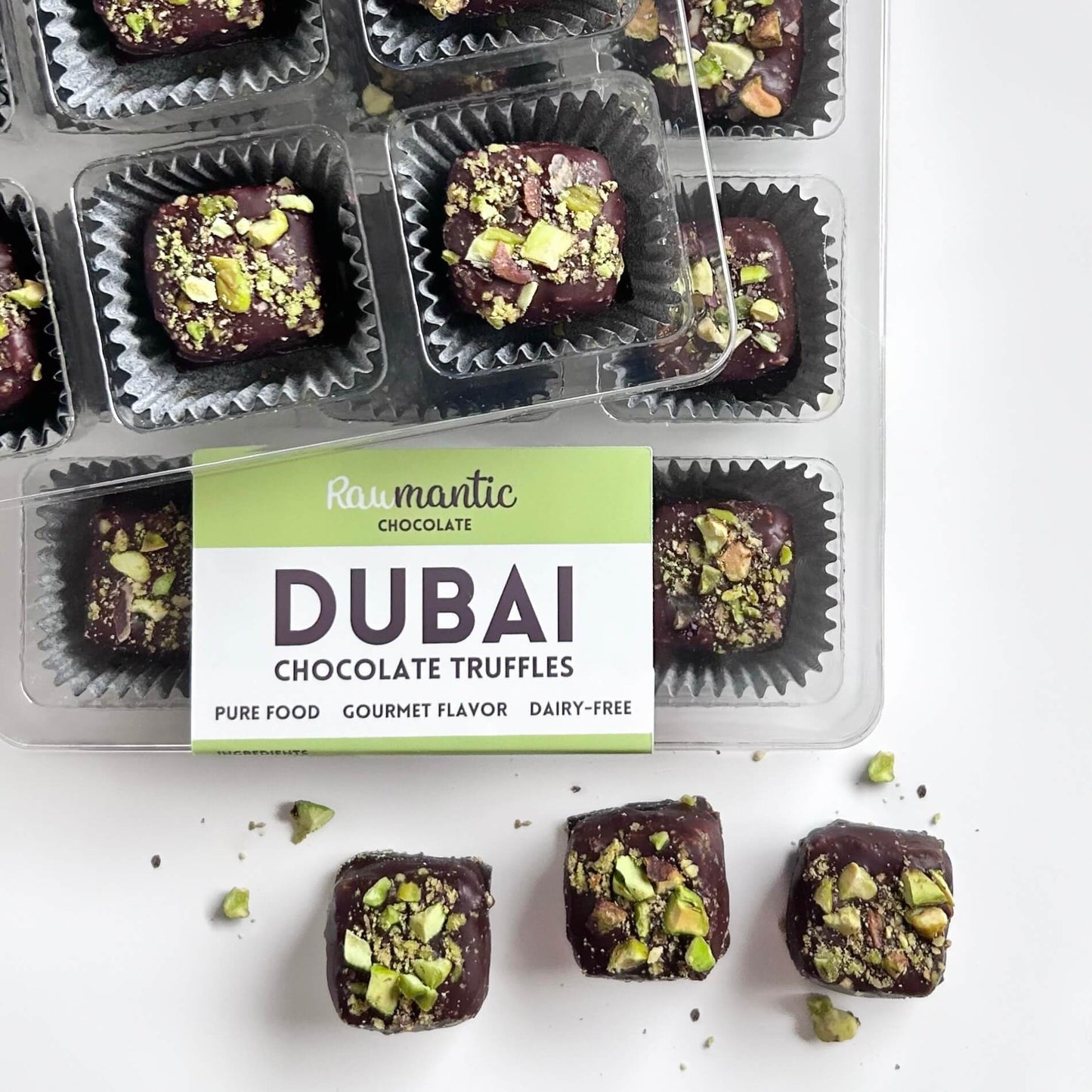 Dubai Chocolate knafeh Pistachio Chocolate truffle vegan 9pcs set - Vegan America