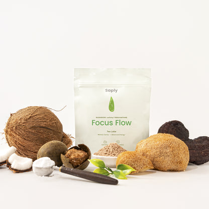 Saply FocusFlow Mushroom Latte – Lion’s Mane, Reishi, Paraxanthine