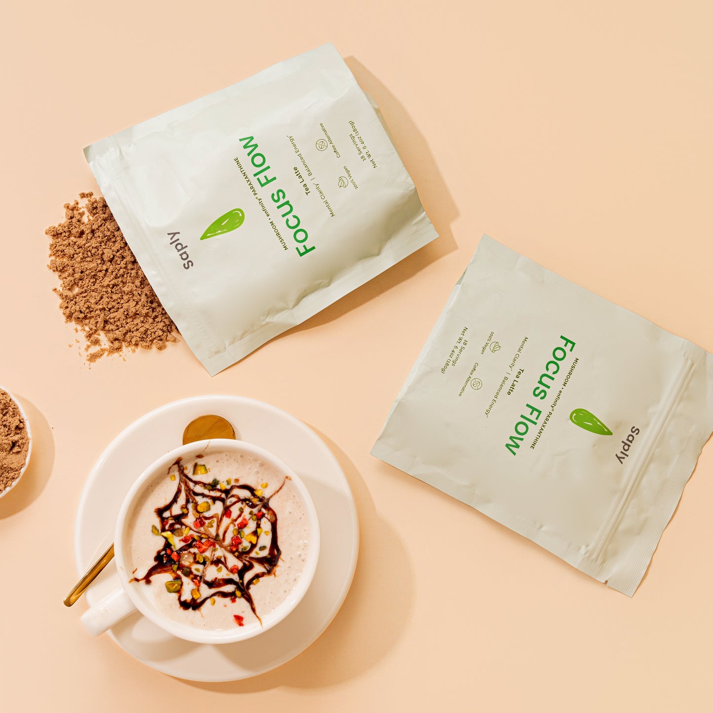 Saply FocusFlow Mushroom Latte – Lion’s Mane, Reishi, Paraxanthine