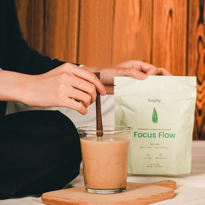 Saply FocusFlow Mushroom Latte – Lion’s Mane, Reishi, Paraxanthine
