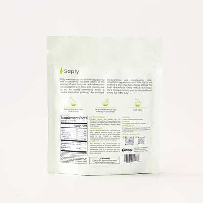 Saply FocusFlow Mushroom Latte – Lion’s Mane, Reishi, Paraxanthine