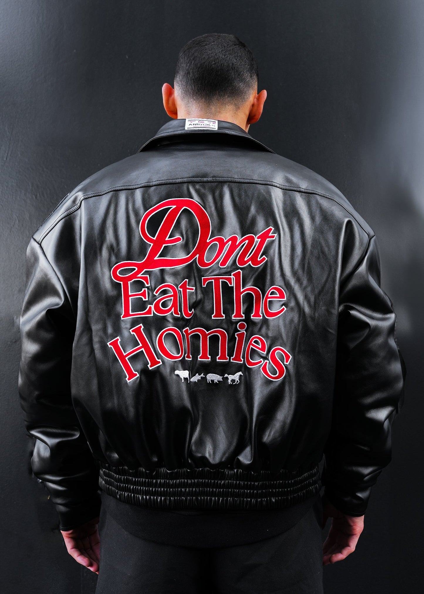 UNISEX PLANT LEATHER BOMBER