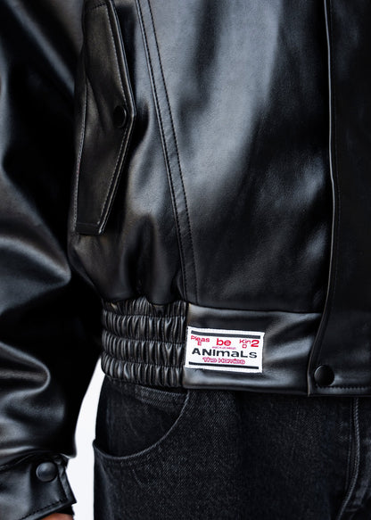 UNISEX PLANT LEATHER BOMBER